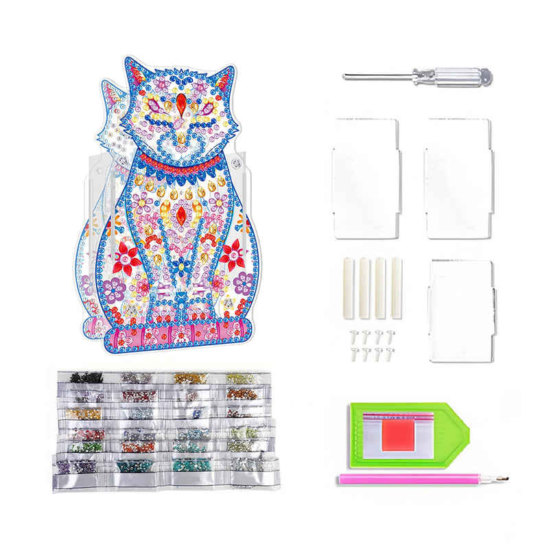 Porte-Stylo Chat Avec Yeux Fermés Broderie Diamant