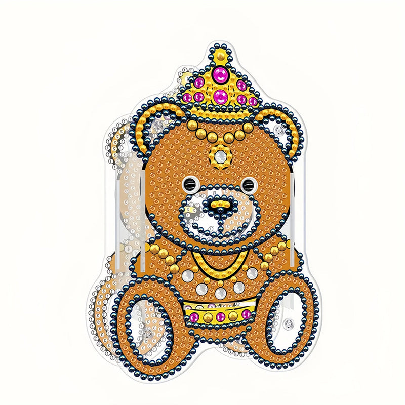 Porte-Stylo Marron Ours Broderie Diamant