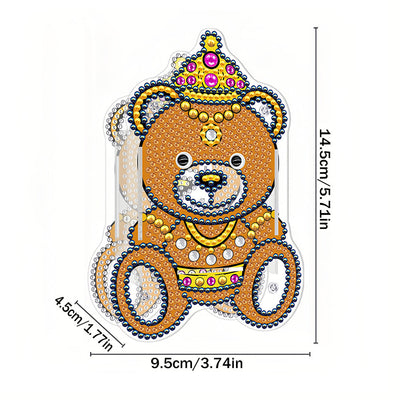 Porte-Stylo Marron Ours Broderie Diamant