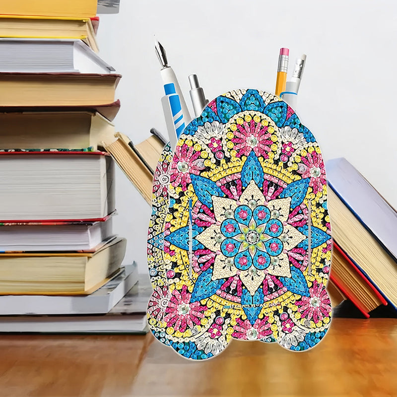 Porte-Stylo à Motif Mandala Coloré Broderie Diamant