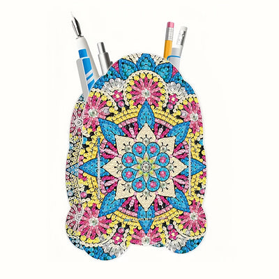 Porte-Stylo à Motif Mandala Coloré Broderie Diamant