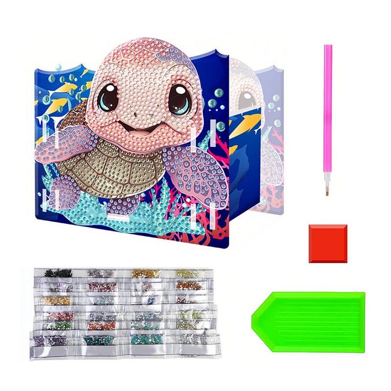 Porte-Stylo Petite Tortue Mignonne Broderie Diamant