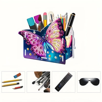 Porte-Stylo Beau Papillon Broderie Diamant