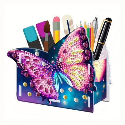 Porte-Stylo Beau Papillon Broderie Diamant