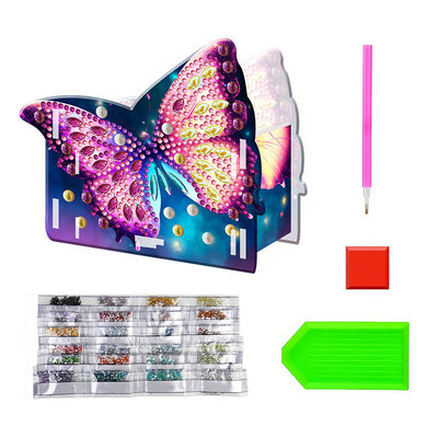 Porte-Stylo Beau Papillon Broderie Diamant