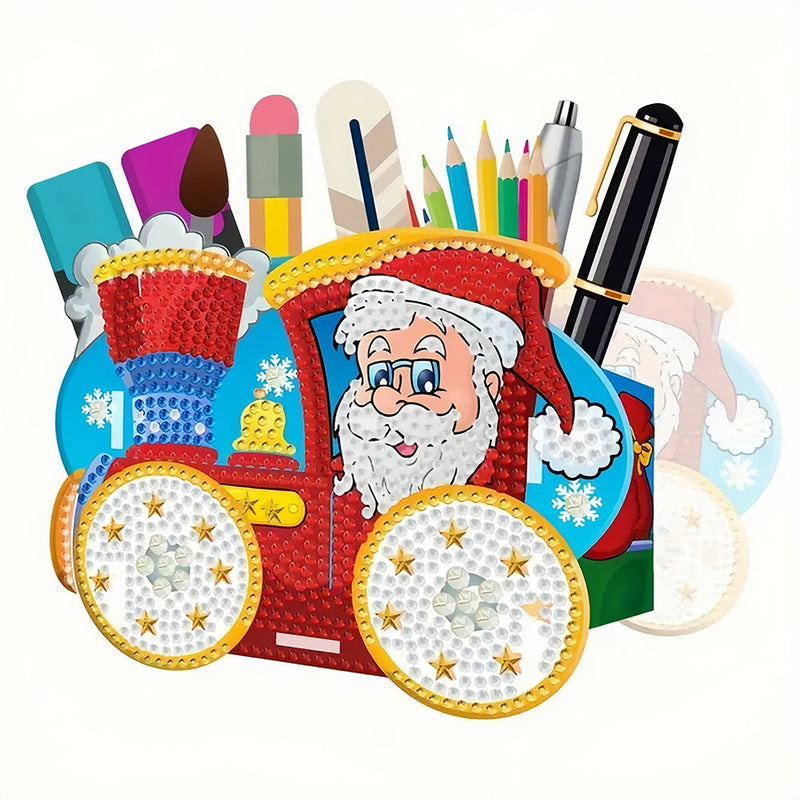 Porte-Stylo Voiture de Père Noël Broderie Diamant