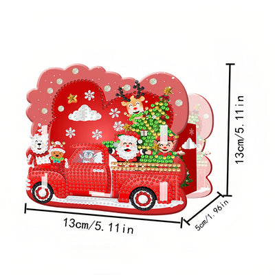 Porte-Stylo Voiture Rouge de Noël Broderie Diamant