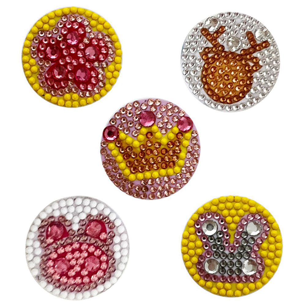 5Pcs Support d'Airbag pour Phone Portable à Motif Mignon Broderie Diamant