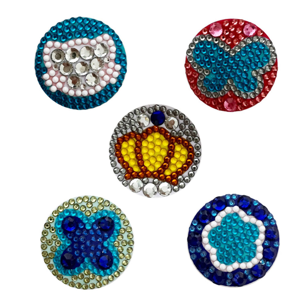 5Pcs Support d'Airbag pour Phone Portable à Motif Mignon Bleu Broderie Diamant