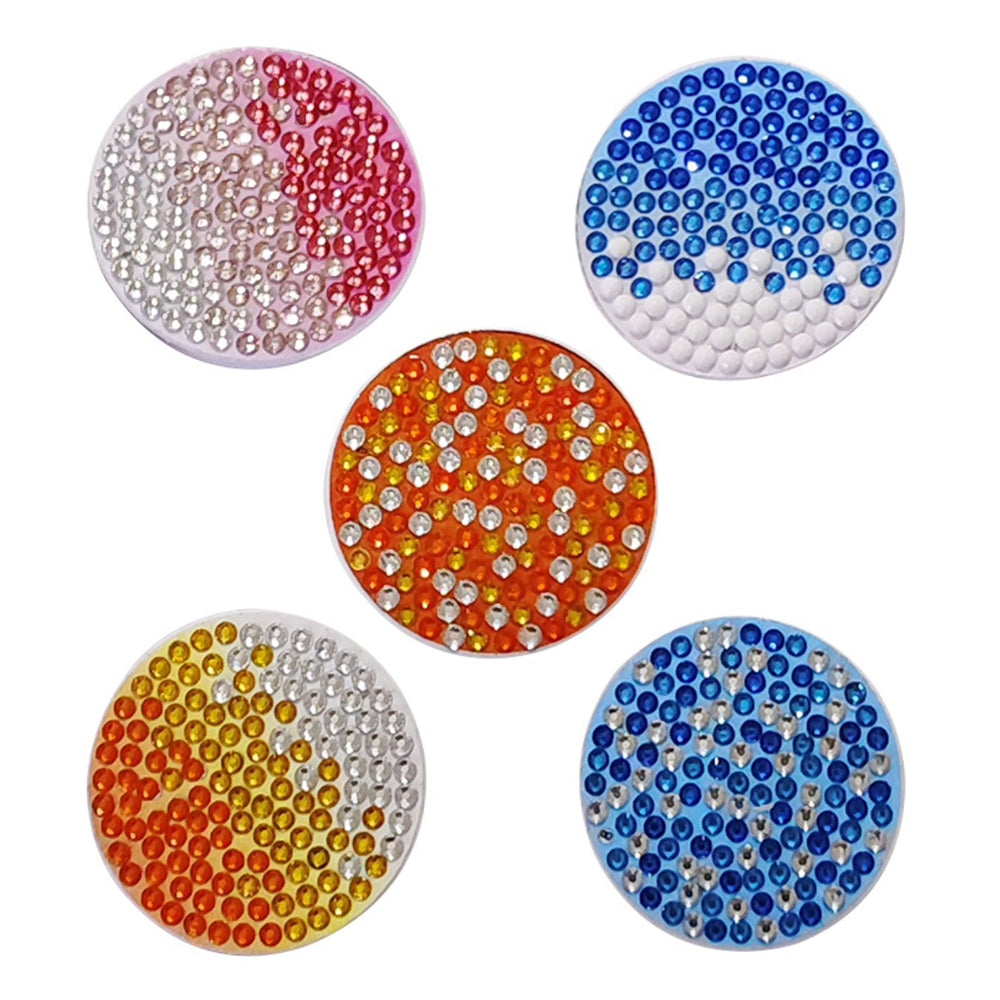 5Pcs Support d'Airbag pour Phone Portable Couleur Dégradée Broderie Diamant