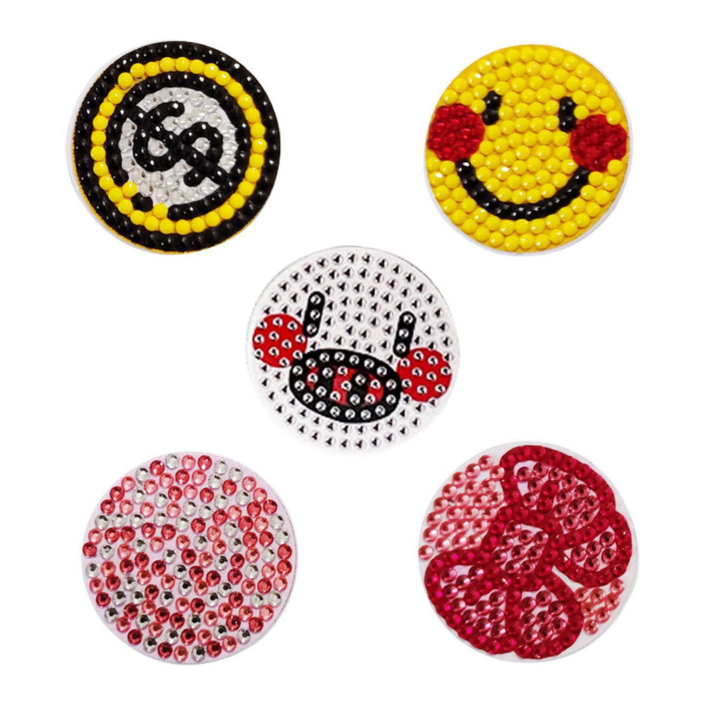 5Pcs Support d'Airbag pour Phone Portable à Motif Mignon Animé Bleu Broderie Diamant