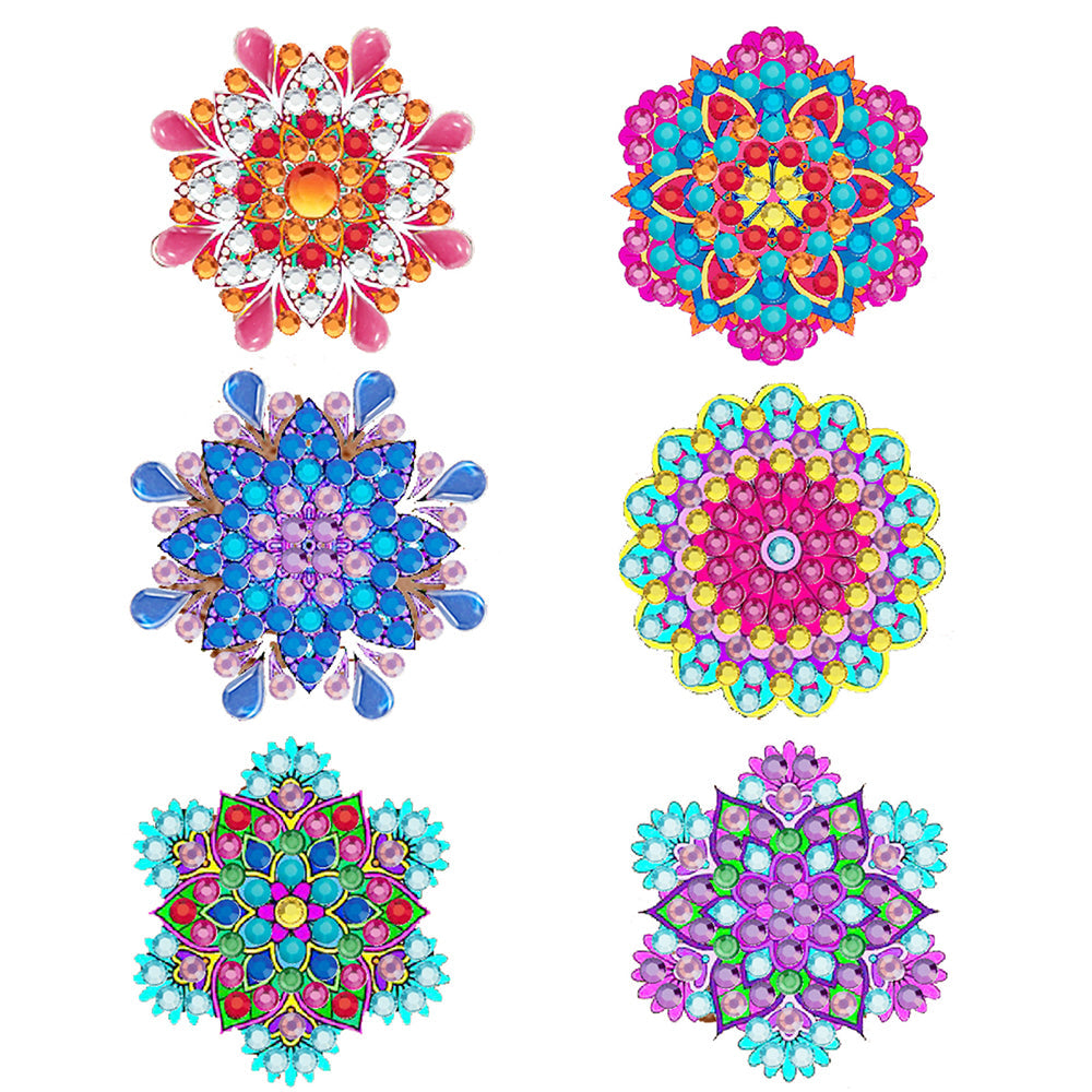 6Pcs Support d'Airbag pour Phone Portable Beaux Pétales Broderie Diamant