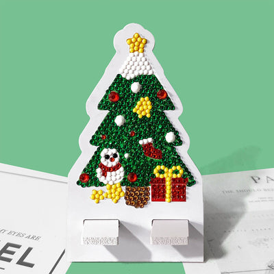 Support Résiné pour Phone Portable Arbre de Noël Broderie Diamant