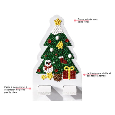 Support Résiné pour Phone Portable Arbre de Noël Broderie Diamant