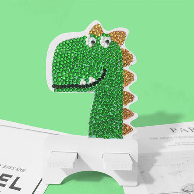 Support Résiné pour Phone Portable Dinosaure Vert Mignon Broderie Diamant