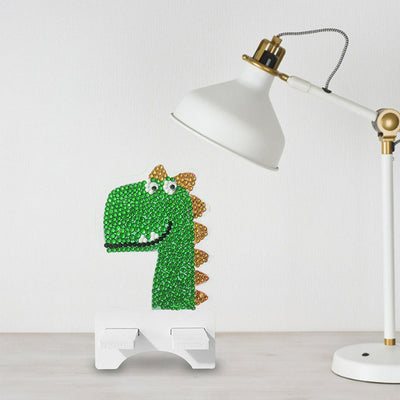 Support Résiné pour Phone Portable Dinosaure Vert Mignon Broderie Diamant