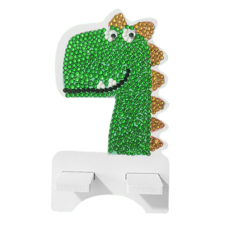 Support Résiné pour Phone Portable Dinosaure Vert Mignon Broderie Diamant