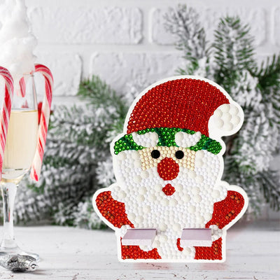 Support Résiné pour Phone Portable Le Père Noël Mignon Broderie Diamant