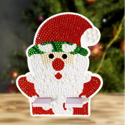 Support Résiné pour Phone Portable Le Père Noël Mignon Broderie Diamant