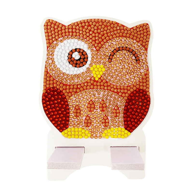 Support Résiné pour Phone Portable Hibou Marron Amusant Broderie Diamant