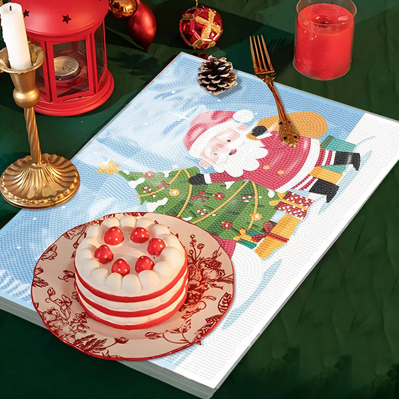 Sets de Table Bonhomme de Neige et Le Père Noël pour Décor Intérieur Broderie Diamant