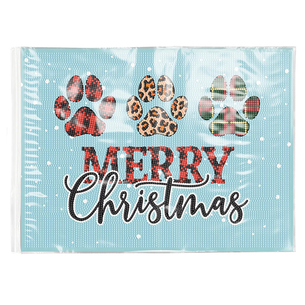 Sets de Table Patte d'Animal de Noël pour Décor Intérieur Broderie Diamant