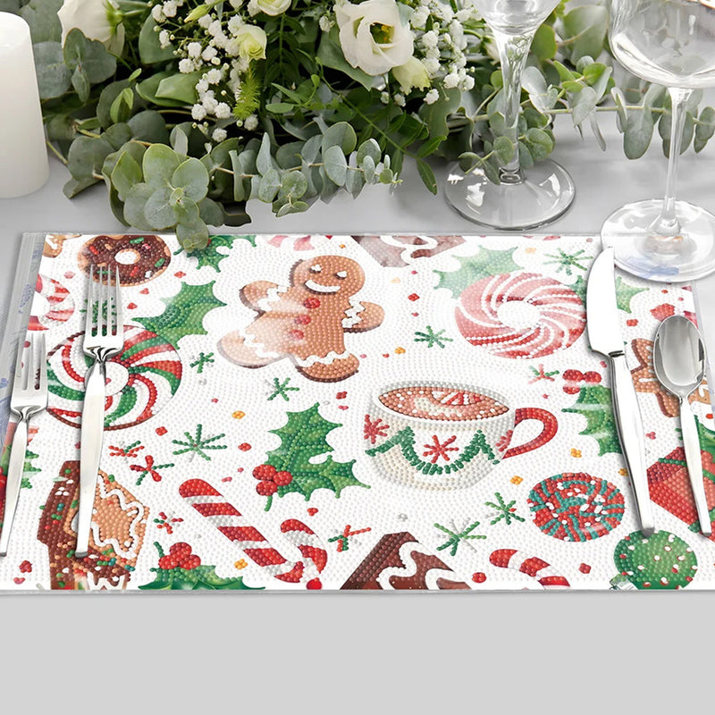 Sets de Table Nourriture de Noël pour Décor Intérieur Broderie Diamant