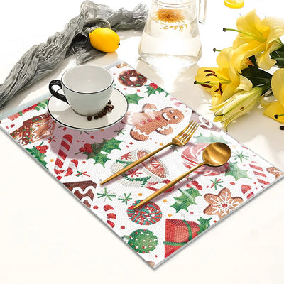 Sets de Table Nourriture de Noël pour Décor Intérieur Broderie Diamant