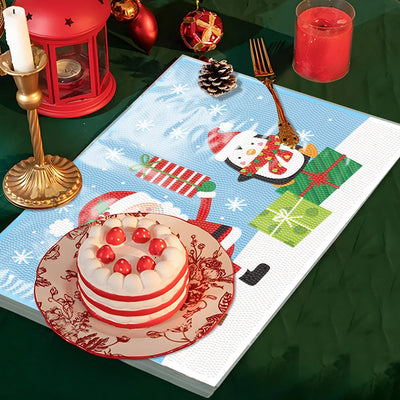 Sets de Table Pingouin de Noël et Le Père Noël pour Décor Intérieur Broderie Diamant