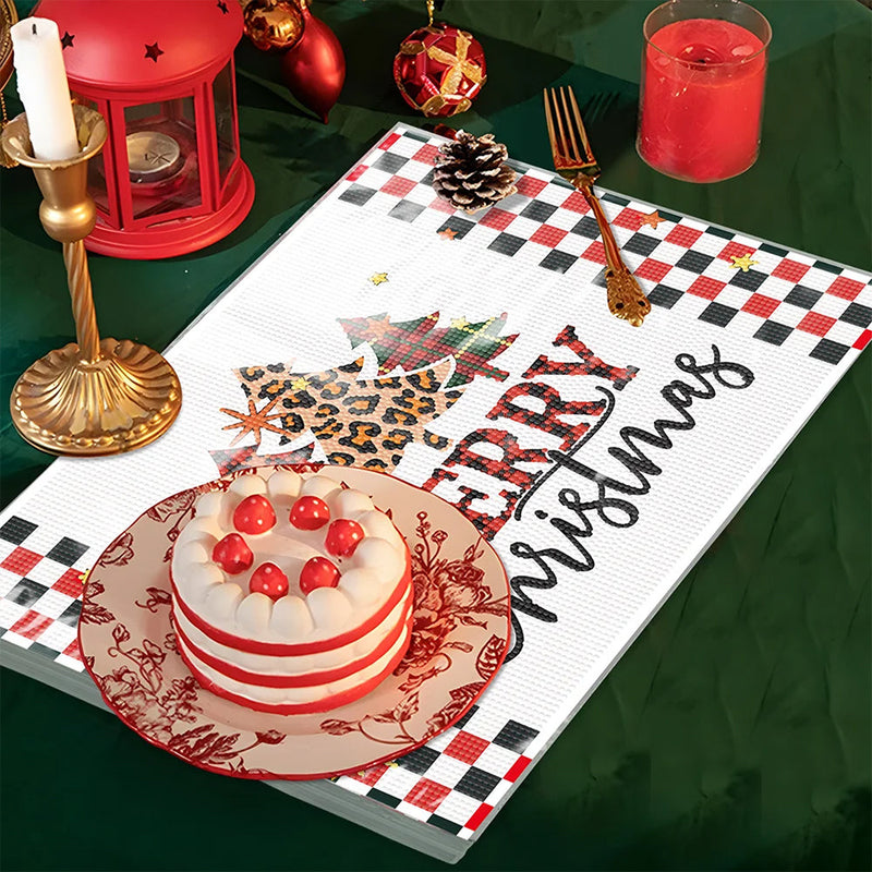 Sets de Table Joyeux Noël pour Décor Intérieur Broderie Diamant