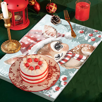 Sets de Table Cerf de Noël Mignon pour Décor Intérieur Broderie Diamant