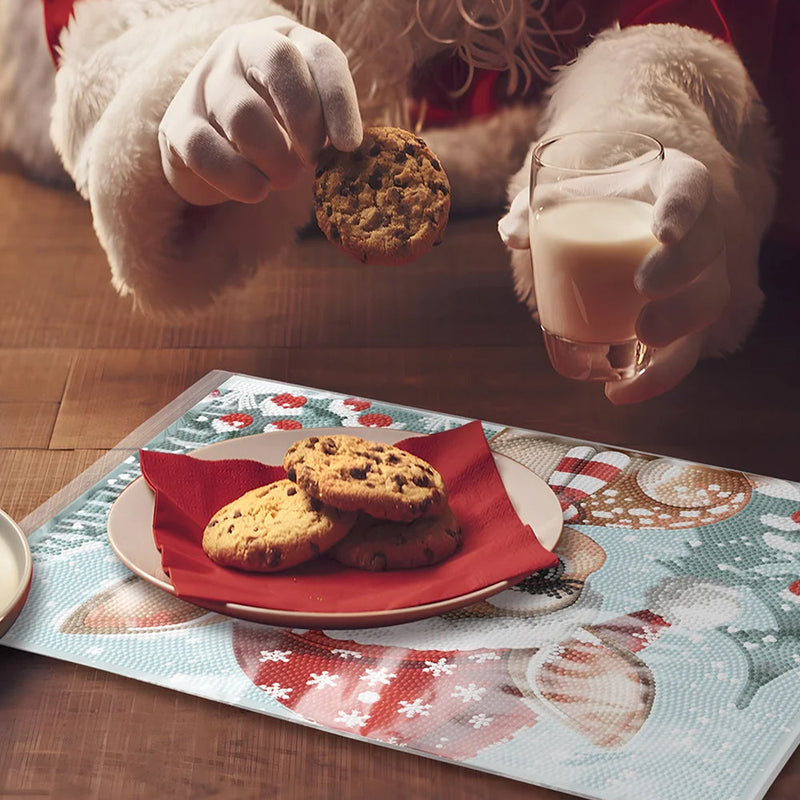 Sets de Table Cerf de Noël Mignon pour Décor Intérieur Broderie Diamant