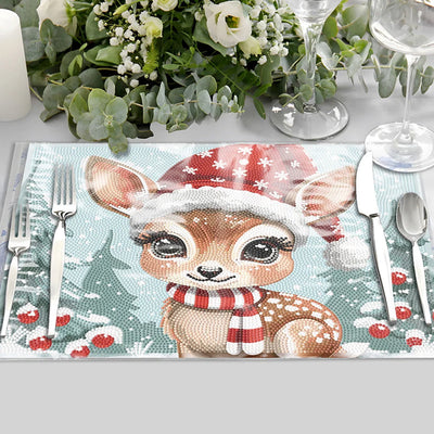 Sets de Table Cerf de Noël Mignon pour Décor Intérieur Broderie Diamant