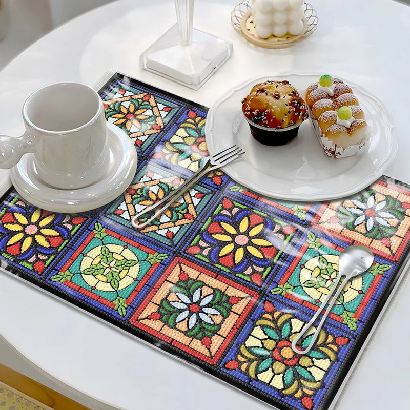 Sets de Table à Motif Éléments de Noël pour Décor Intérieur Broderie Diamant