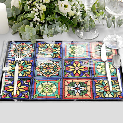 Sets de Table à Motif Éléments de Noël pour Décor Intérieur Broderie Diamant