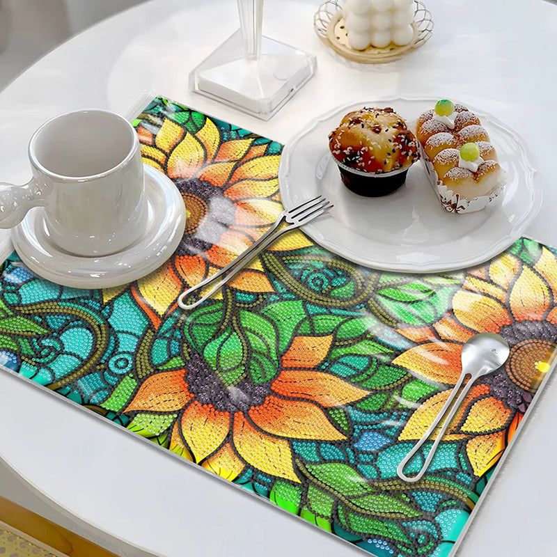 Sets de Table Tournesol Vigoureux pour Décor Intérieur Broderie Diamant