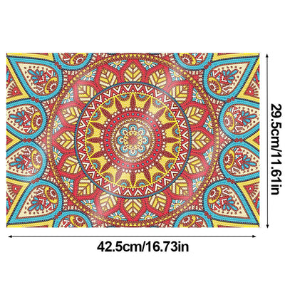 Sets de Table Mandala Rouge pour Décor Intérieur Broderie Diamant