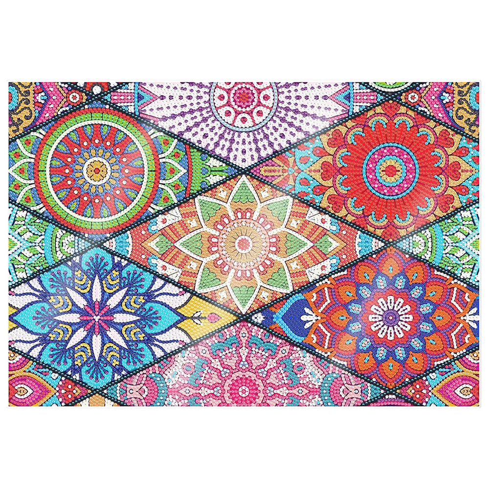 Sets de Table Mandala Fleur Coloré pour Décor Intérieur Broderie Diamant