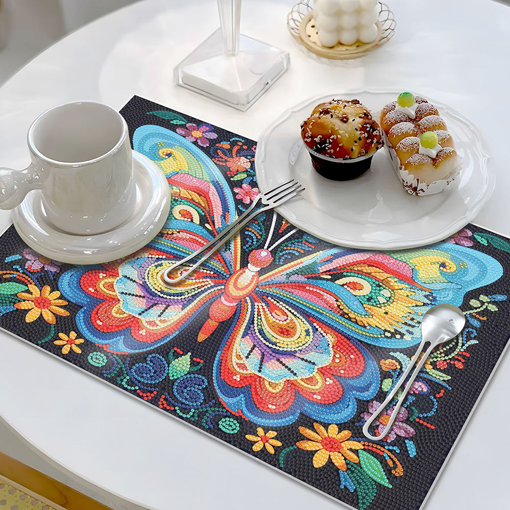 Sets de Table Papillon Coloré pour Décor Intérieur Broderie Diamant
