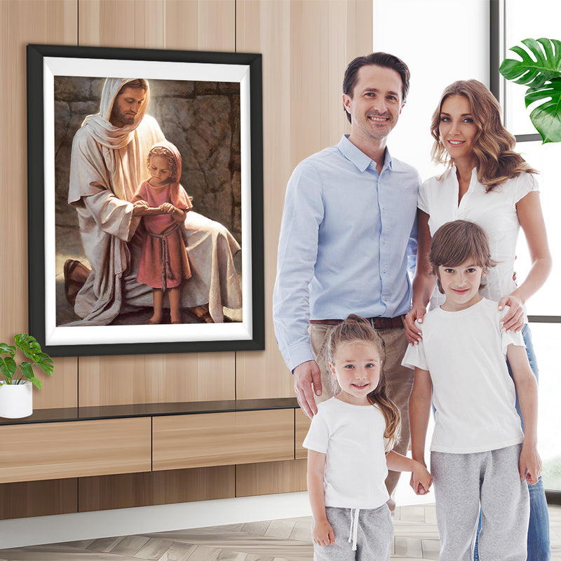 Jésus et la Petite Fille Broderie Diamant
