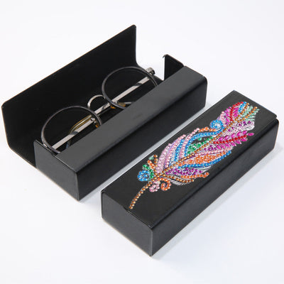 Étui de Rangement pour Lunettes en Cuir Multicolore Broderie Diamant