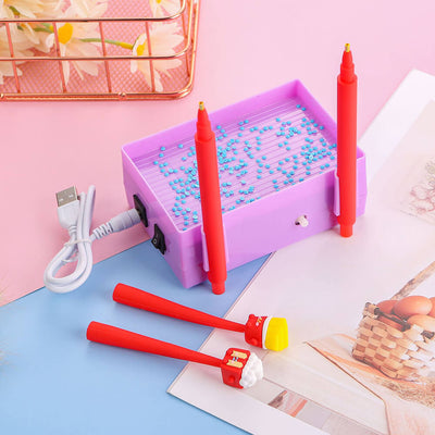 🔥Nouveau🔥Broderie Diamant : Stylo Électrique à Aspiration avec Plateau de Rangement