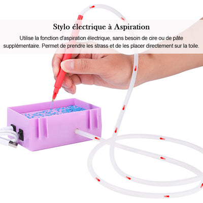 🔥Nouveau🔥Broderie Diamant : Stylo Électrique à Aspiration avec Plateau de Rangement