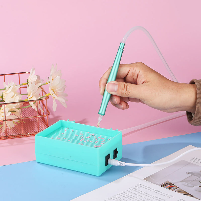 🔥Nouveau🔥Broderie Diamant : Stylo Électrique à Aspiration avec Plateau de Rangement