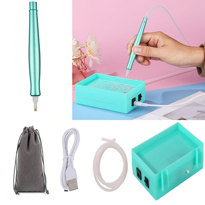 🔥Nouveau🔥Broderie Diamant : Stylo Électrique à Aspiration avec Plateau de Rangement