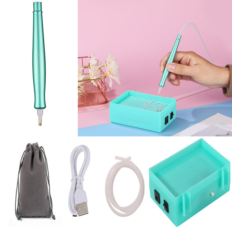 🔥Nouveau🔥Broderie Diamant : Stylo Électrique à Aspiration avec Plateau de Rangement