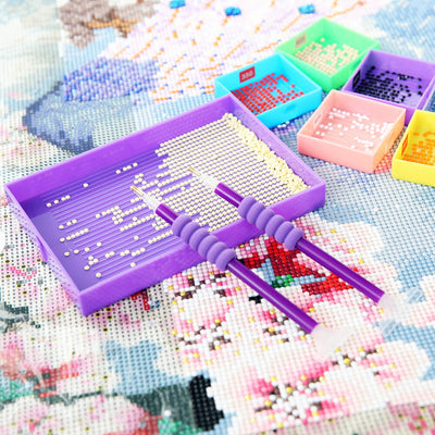 🔥Nouveau🔥Plateau Multifonctionnel à 6 Compartiments pour Strass avec Stylo