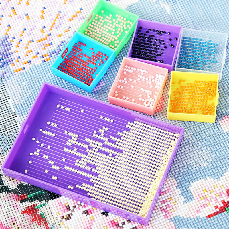 🔥Nouveau🔥Plateau Multifonctionnel à 6 Compartiments pour Strass avec Stylo