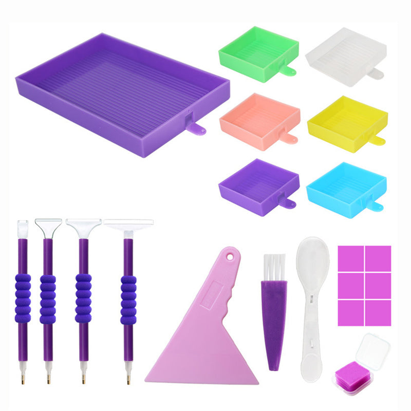 🔥Nouveau🔥Plateau Multifonctionnel à 6 Compartiments pour Strass avec Stylo