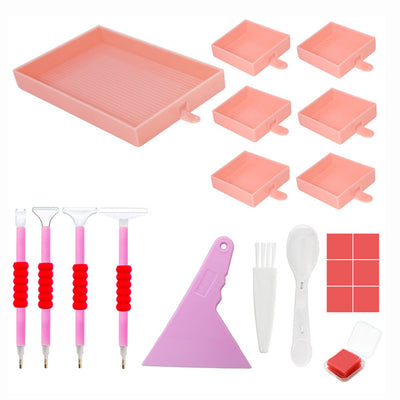 🔥Nouveau🔥Plateau Multifonctionnel à 6 Compartiments pour Strass avec Stylo